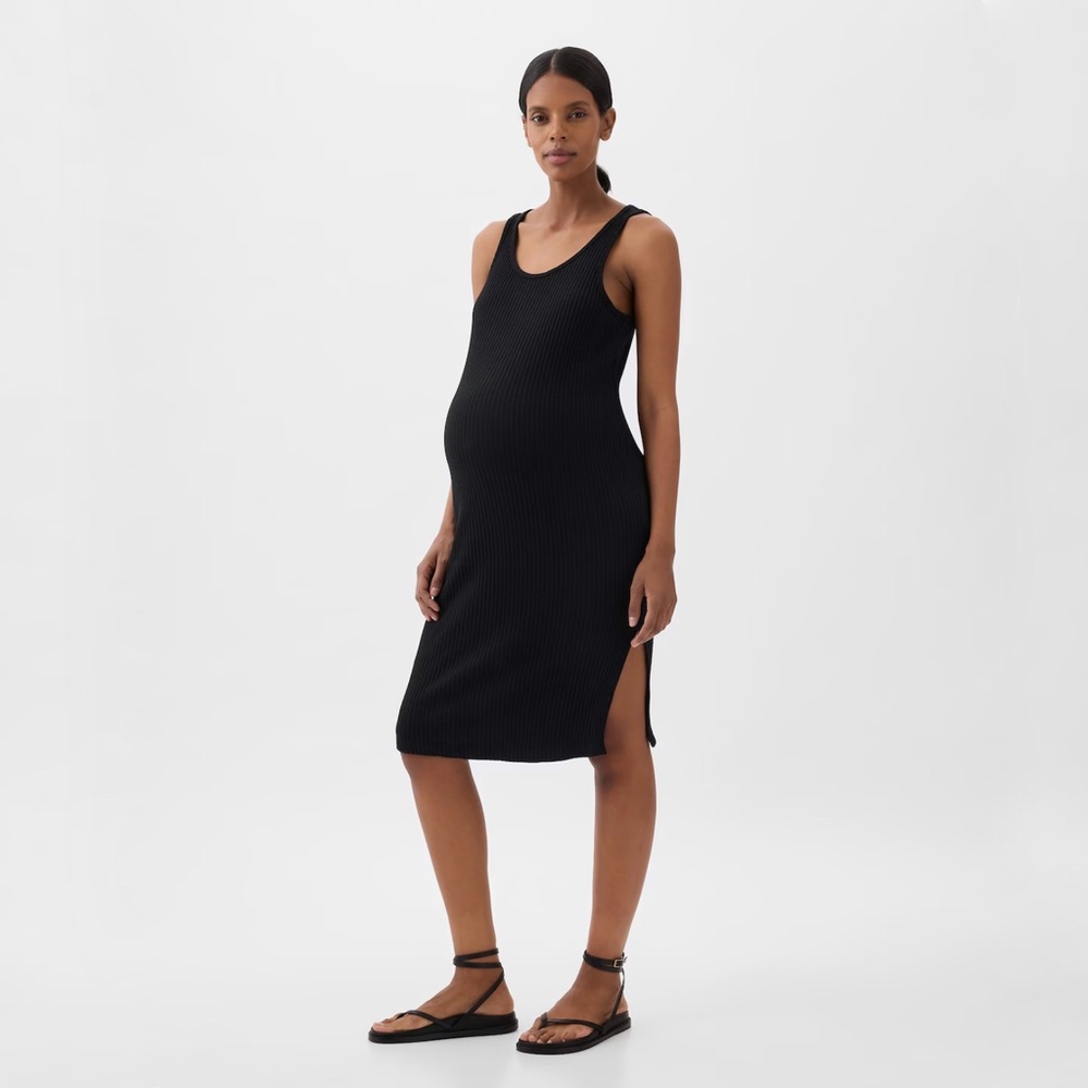 Maternity Rib Midi Tank Dress